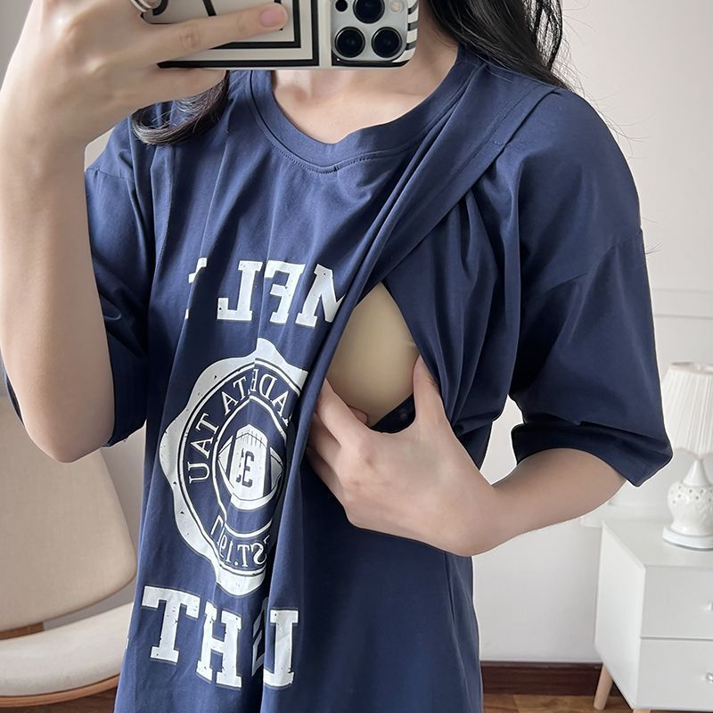 Summer Clothing For Women - Gaun Menyusui Ibu Hamil Kaus Panjang