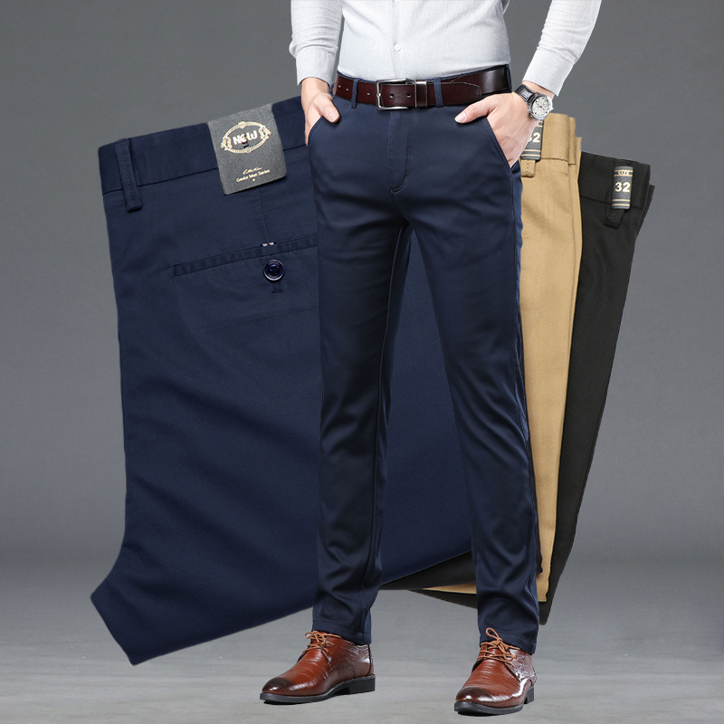 Summer Clothing Brands Men - Celana setelan ramping pria, Bawahan kasual