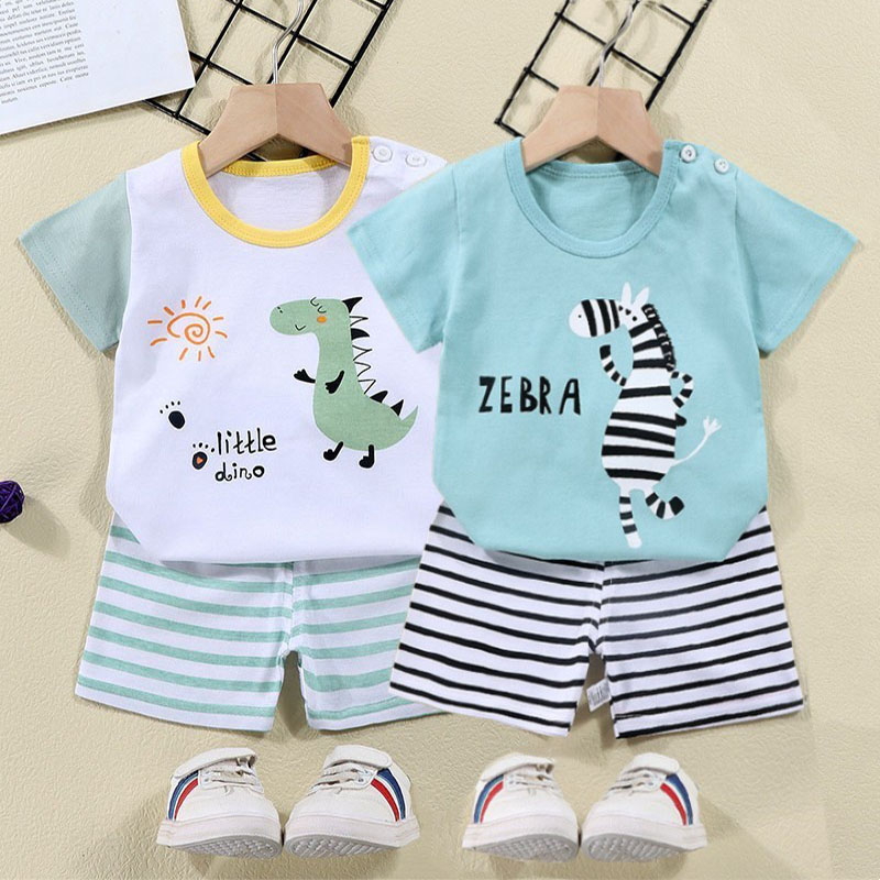 Summer Clothing Baby Girl - Kaus Katun + Celana Pendek Set