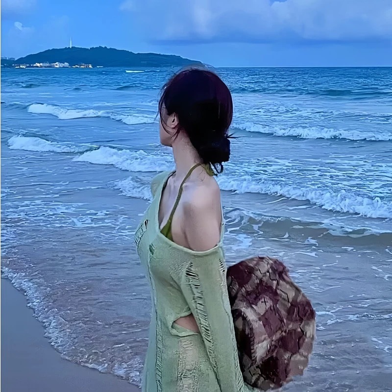 Swim Cover Up Mesh - Set Bikini Dua Potong Seksi Manis
