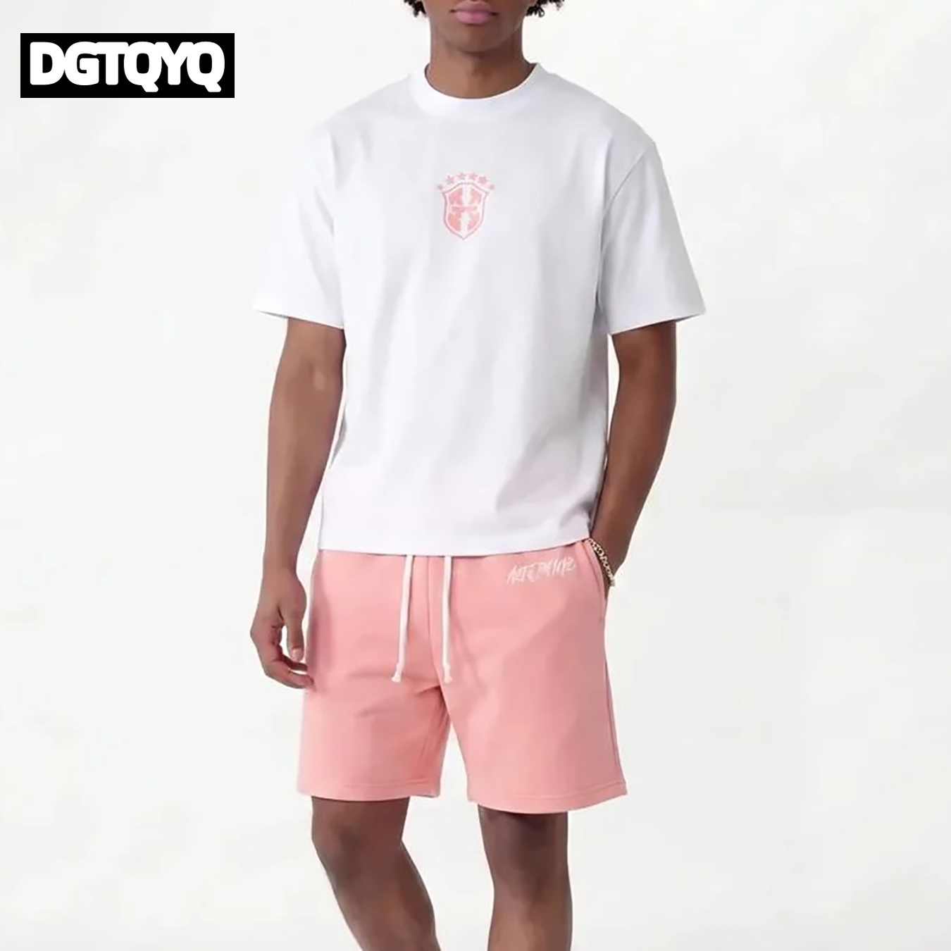 Summer Clothing For Women - Set Kaos Oblong Leher Bulat Bermotif