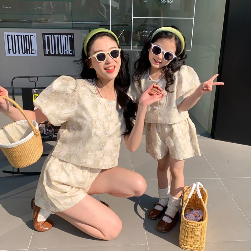 Summer Clothing Baby Girl - Setelan pakaian ibu dan anak perempuan,