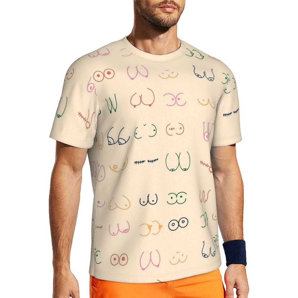 Summer Clothing Ideas - Kaos Olahraga Pria Kaos Sketsa Payudara