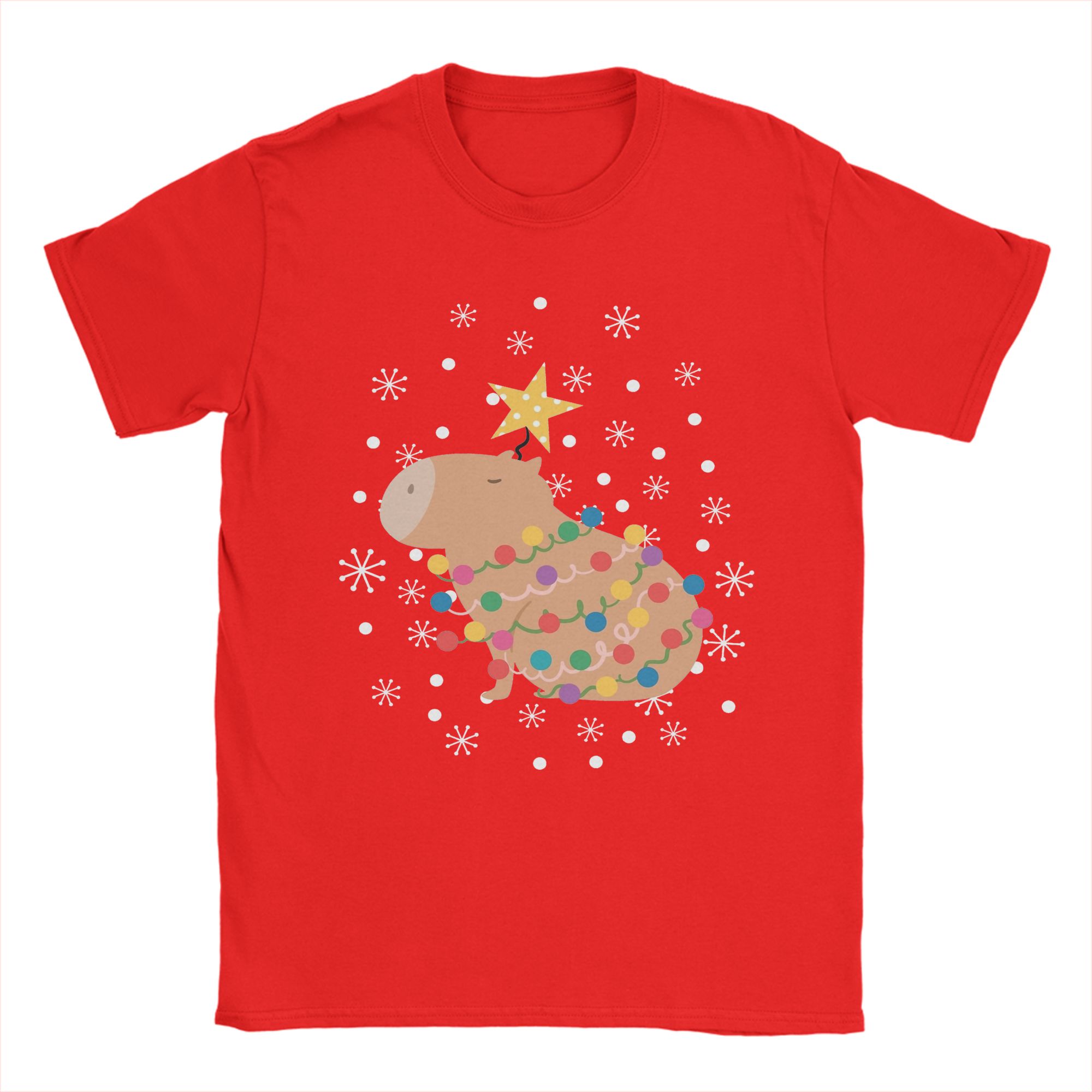 Summer Clothing Ideas - Kaos Pohon Natal Capybara untuk Pria