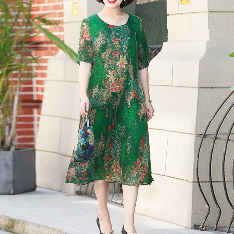 Summer Clothing For 70 Year Old Woman - Gaun Midi tak beraturan, mode pakaian