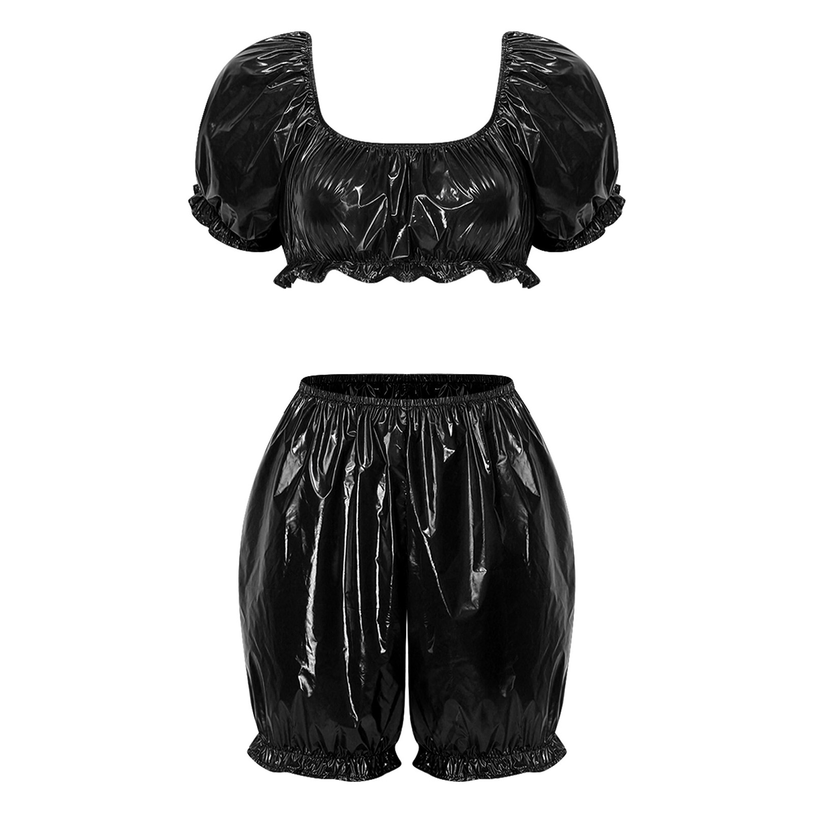 Summer Clothing Tops - Pakaian Klub Wanita Bahan Kulit PU