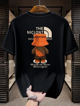 Kaos Katun Murni Berlengan Pen - Summer Clothing Brands Men ulasan dan harga