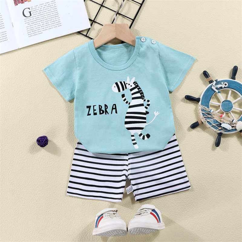 Kaus Katun + Celana Pendek Set - Summer Clothing Baby Girl ulasan dan harga