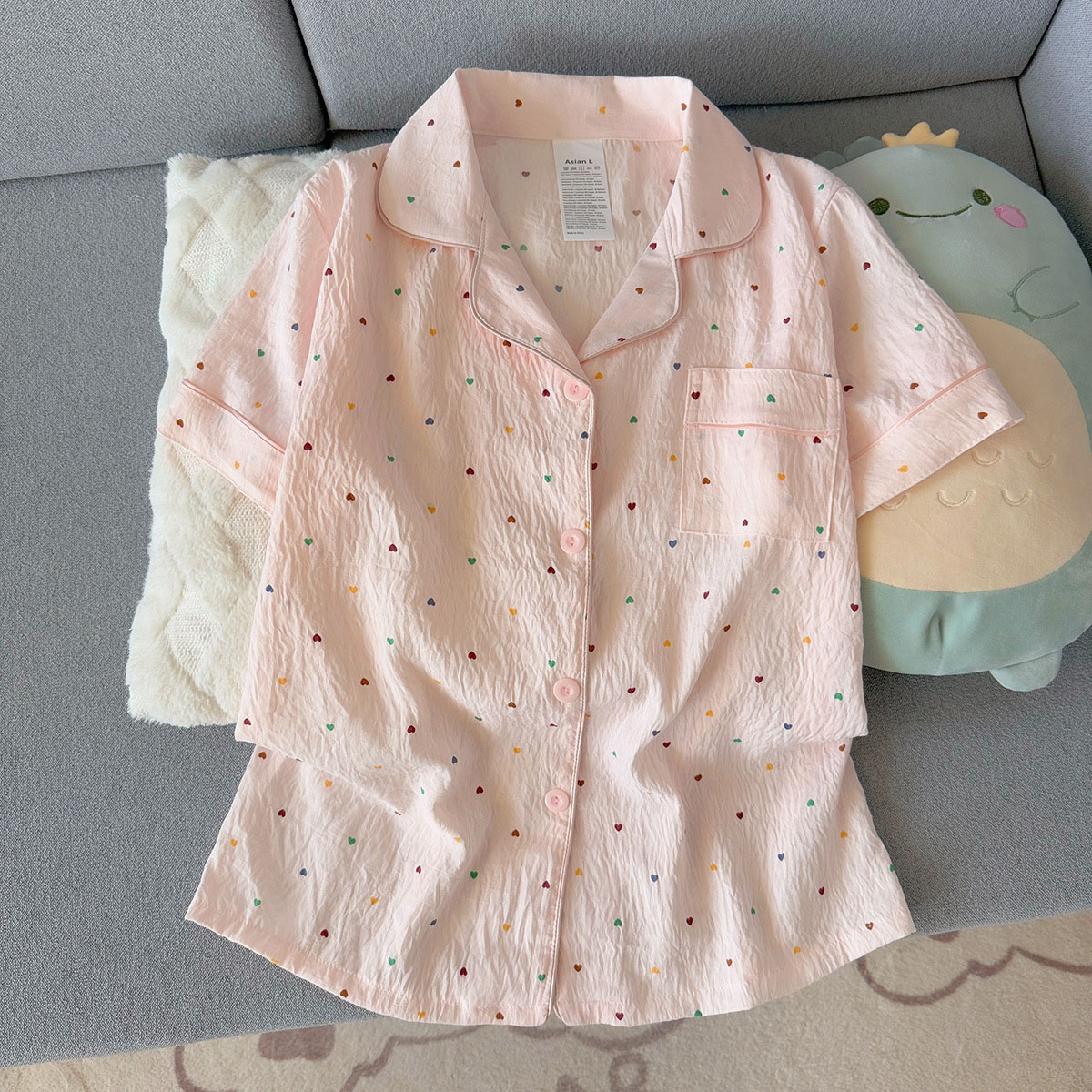 Set Piyama Katun Bermotif Polk - Summer Cloth ulasan dan harga