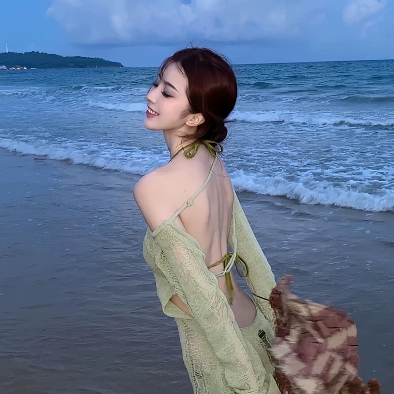 Set Bikini Dua Potong Seksi Ma - Swim Cover Up Mesh ulasan dan harga