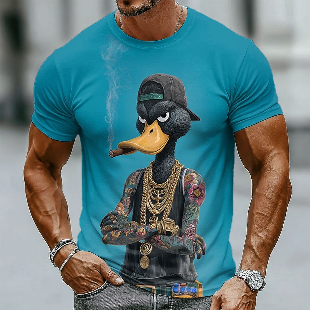 Kaos Pria 3D Lucu Bebek Hitam  - Crew Clothing Summer Jacket ulasan dan harga