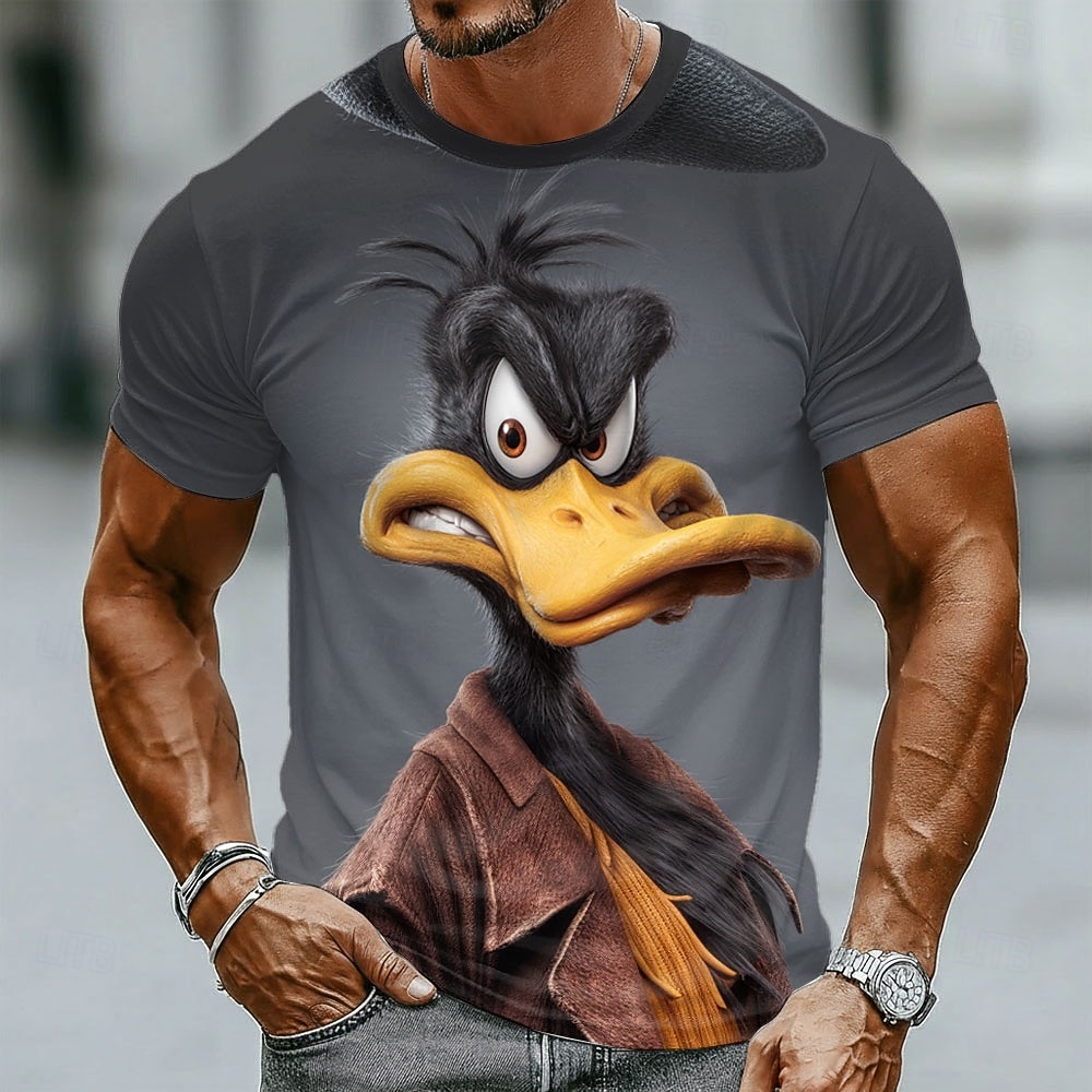 Kaos Pria 3D Lucu Bebek Hitam  - Crew Clothing Summer Jacket ulasan dan harga