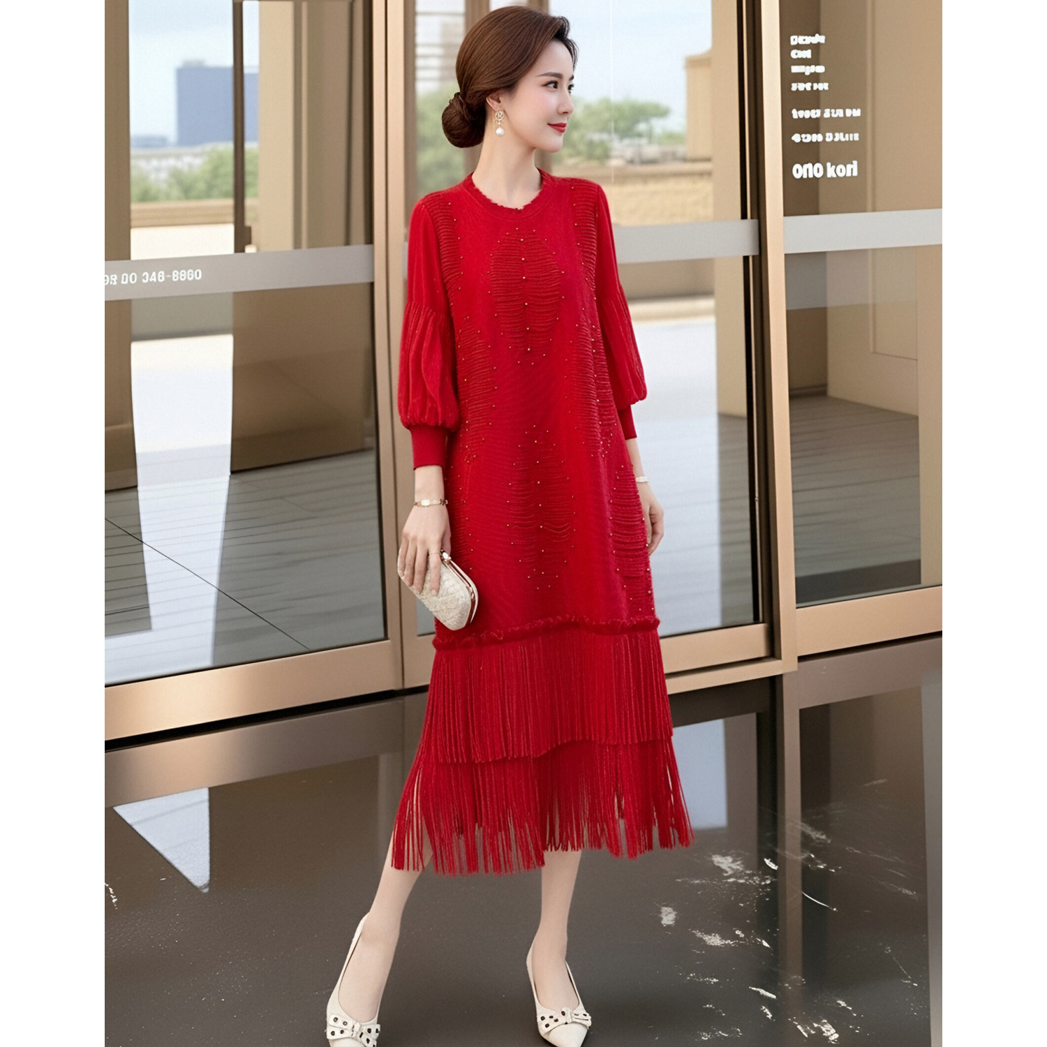 Rok Rumbai Gaya Miyake untuk L - Summer Clothing Resort ulasan dan harga