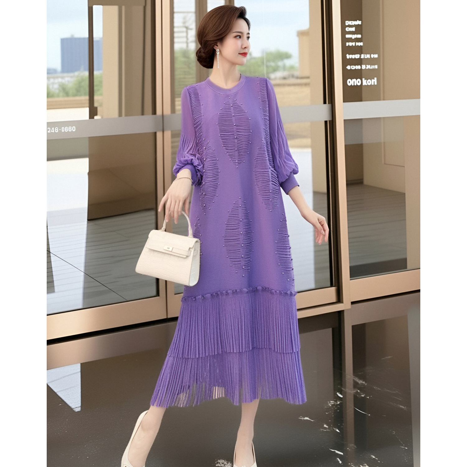 Rok Rumbai Gaya Miyake untuk L - Summer Clothing Resort ulasan dan harga