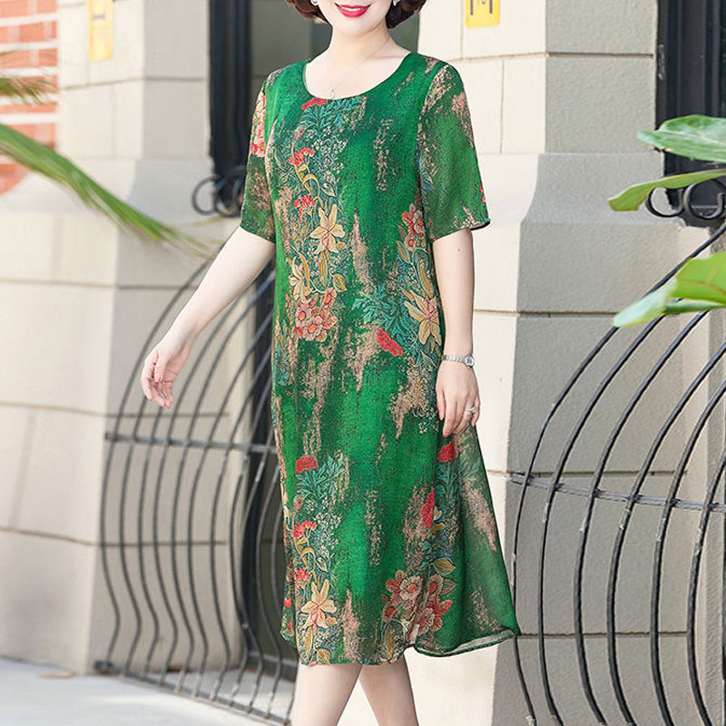 Gaun Midi tak beraturan, mode  - Summer Clothing For 70 Year Old Woman ulasan dan harga