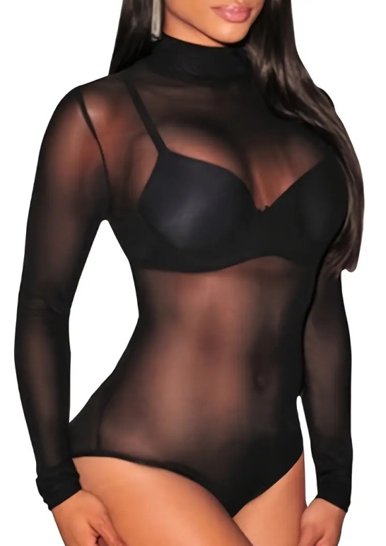 Bodysuit Jaring Transparan Len - Swim Cover Up Mesh ulasan dan harga