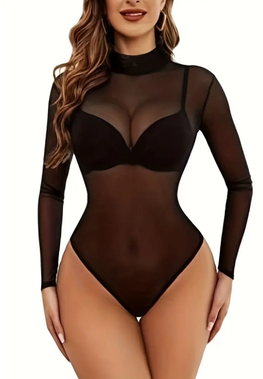 Bodysuit Jaring Transparan Len - Swim Cover Up Mesh ulasan dan harga