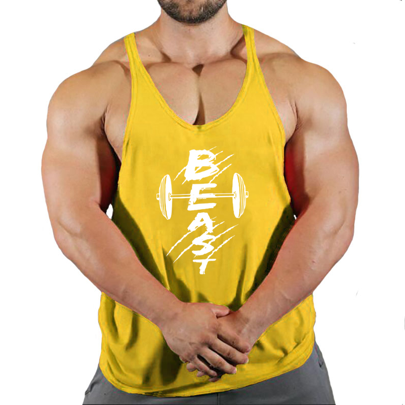 Tank Top kebugaran bermerek mu - Summer Clothing Brands Men ulasan dan harga